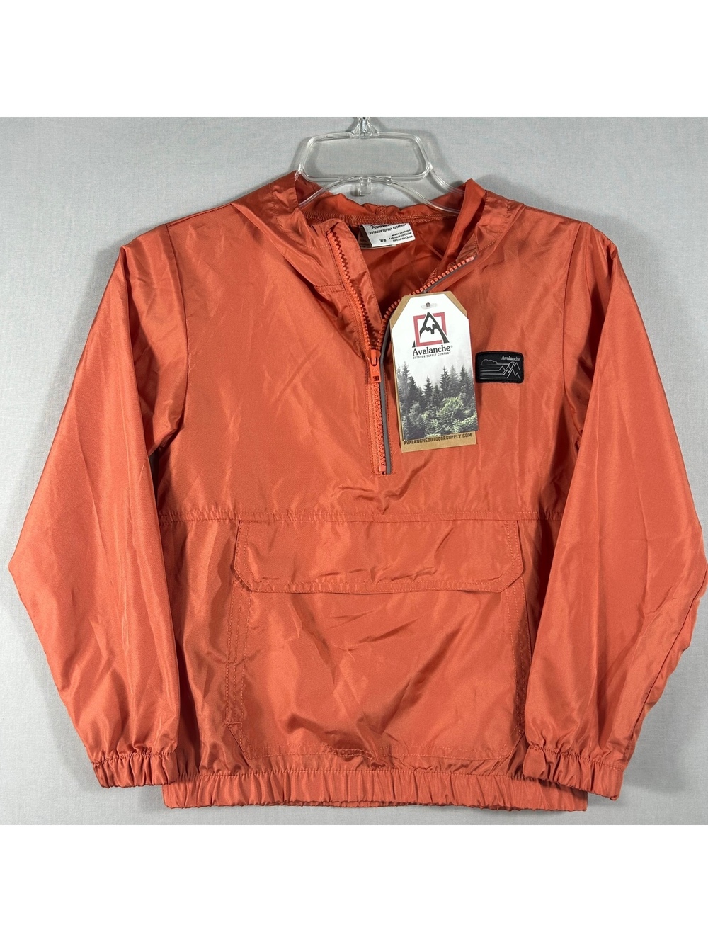 NWT Avalanche Youth Packable Quarter Zip Hooded Windbreaker Jacket Small (7/8)